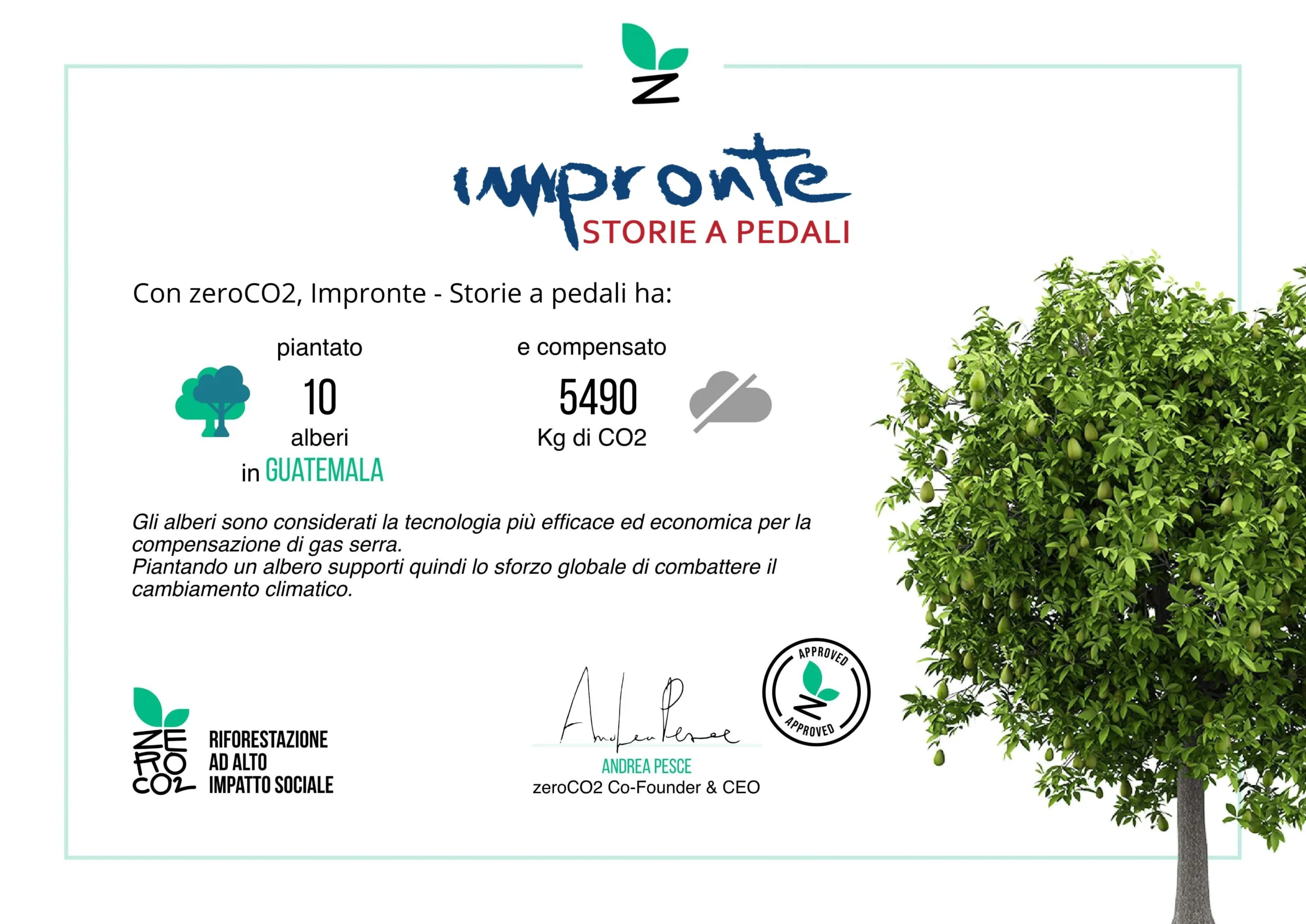 Impronte è green: certificato Impronte è green: certificato